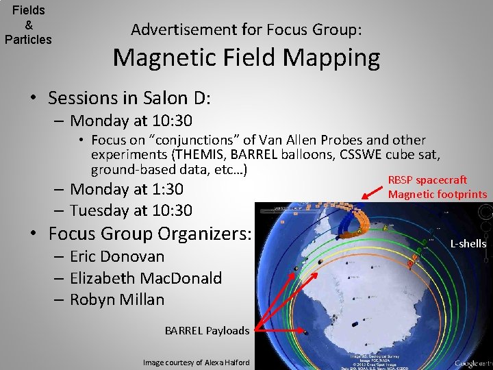 Fields & Particles Advertisement for Focus Group: Magnetic Field Mapping • Sessions in Salon