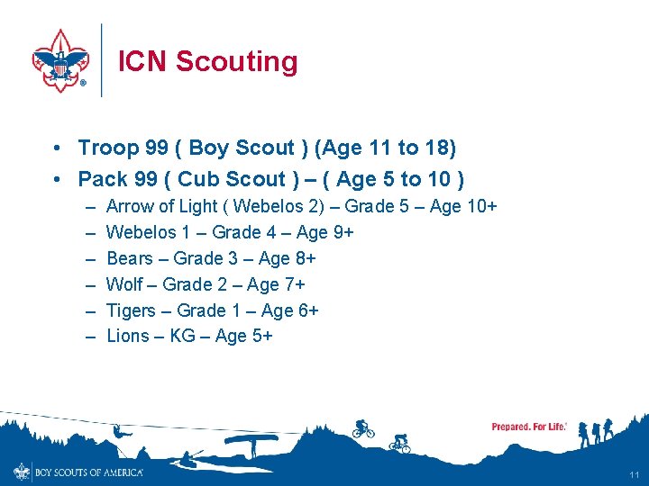 ICN Scouting • Troop 99 ( Boy Scout ) (Age 11 to 18) •