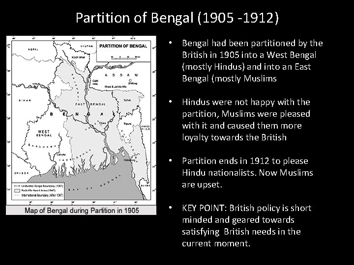 Partition of Bengal 1905 1912 Bengal had been