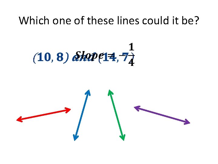 Which one of these lines could it be? 
