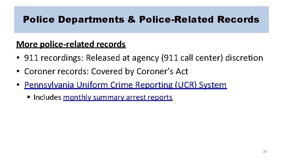 Police Departments & Police-Related Records More police-related records • 911 recordings: Released at agency