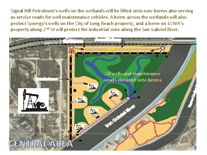 Signal Hill Petroleum’s wells on the wetlands will be lifted onto new berms also