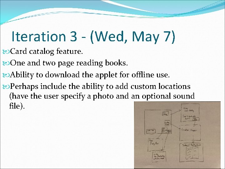 Iteration 3 - (Wed, May 7) Card catalog feature. One and two page reading