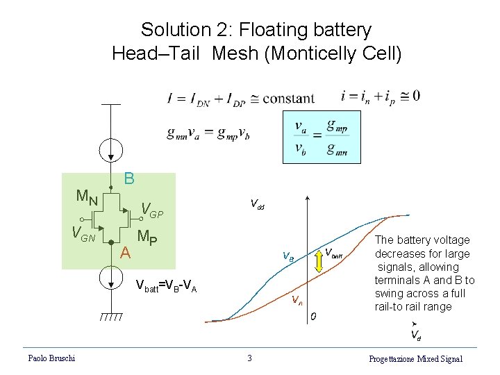Solution 2: Floating battery Head–Tail Mesh (Monticelly Cell) The battery voltage decreases for large