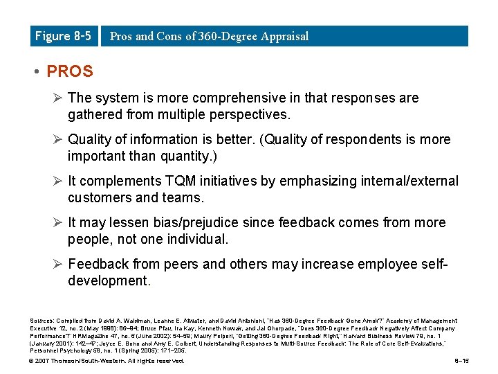 Figure 8– 5 Pros and Cons of 360 -Degree Appraisal • PROS Ø The