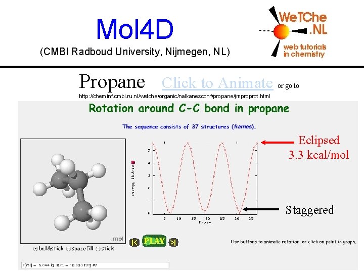 Mol 4 D (CMBI Radboud University, Nijmegen, NL) Propane Click to Animate or go Mol 4 D (CMBI Radboud University, Nijmegen, NL) Propane Click to Animate or go