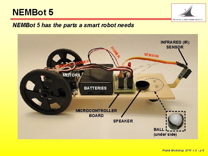 NEMBot 5 has the parts a smart robot needs ER W PO INFRARED (IR)