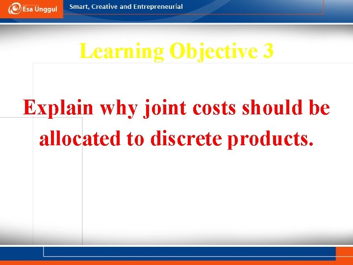 Learning Objective 3 Explain why joint costs should be allocated to discrete products. 16