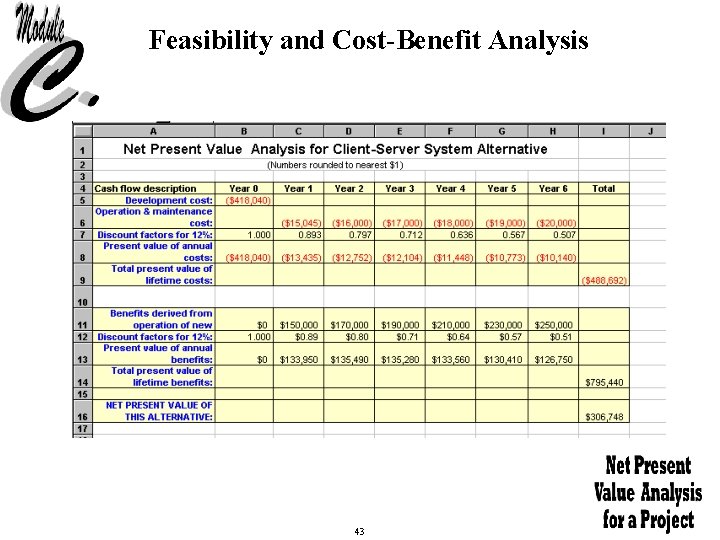 Feasibility and Cost-Benefit Analysis 43 