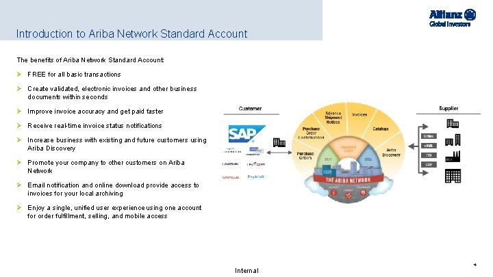 Introduction to Ariba Network Standard Account The benefits of Ariba Network Standard Account: Ø