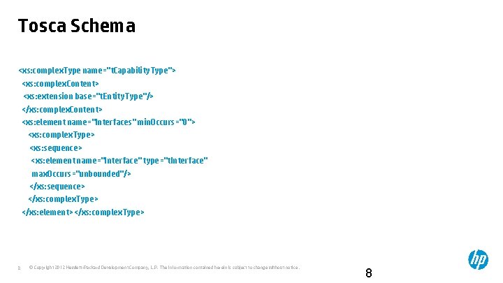 Tosca Schema <xs: complex. Type name="t. Capability. Type"> <xs: complex. Content> <xs: extension base="t.
