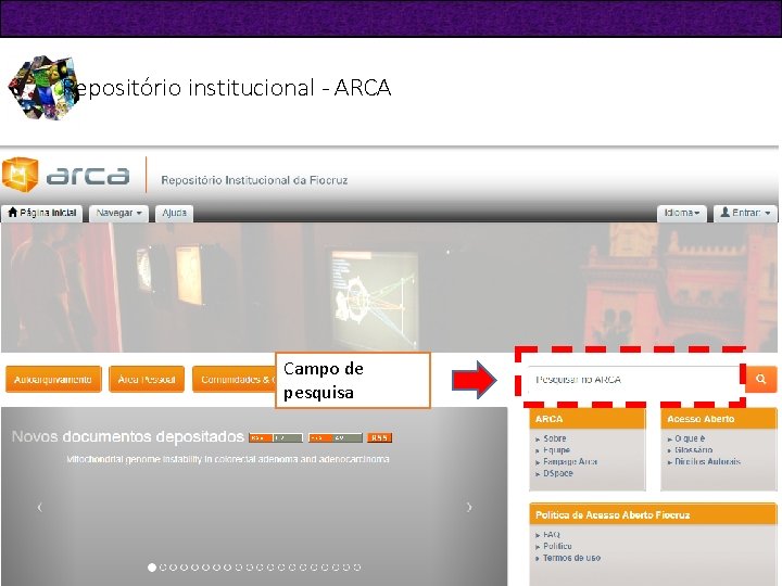 Repositório institucional - ARCA Campo de pesquisa 