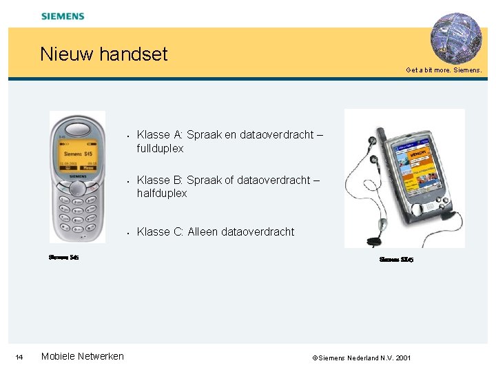 Nieuw handset Get a bit more. Siemens. • • • Siemens S 45 14