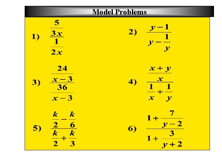 Model Problems 