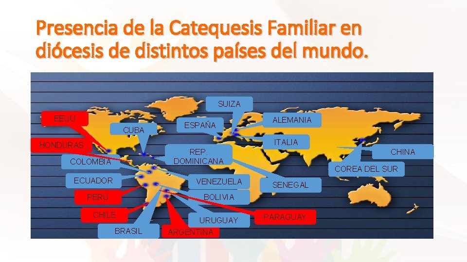 Presencia de la Catequesis Familiar en diócesis de distintos países del mundo. SUIZA EEUU