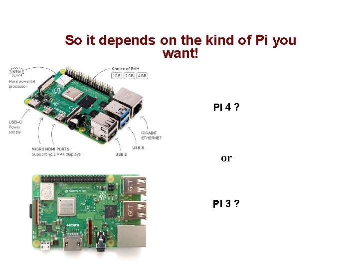 So it depends on the kind of Pi you want! PI 4 ? or