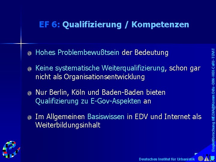 @ Hohes Problembewußtsein der Bedeutung @ Keine systematische Weiterqualifizierung, schon gar nicht als Organisationsentwicklung