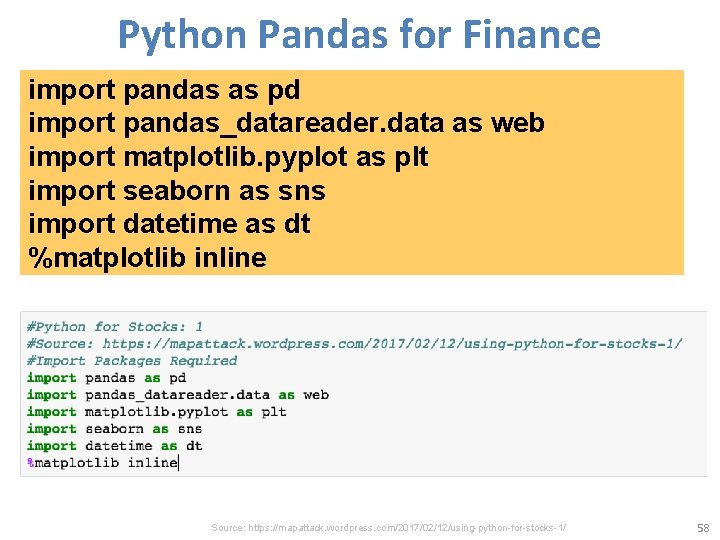 Python Pandas for Finance import pandas as pd import pandas_datareader. data as web import