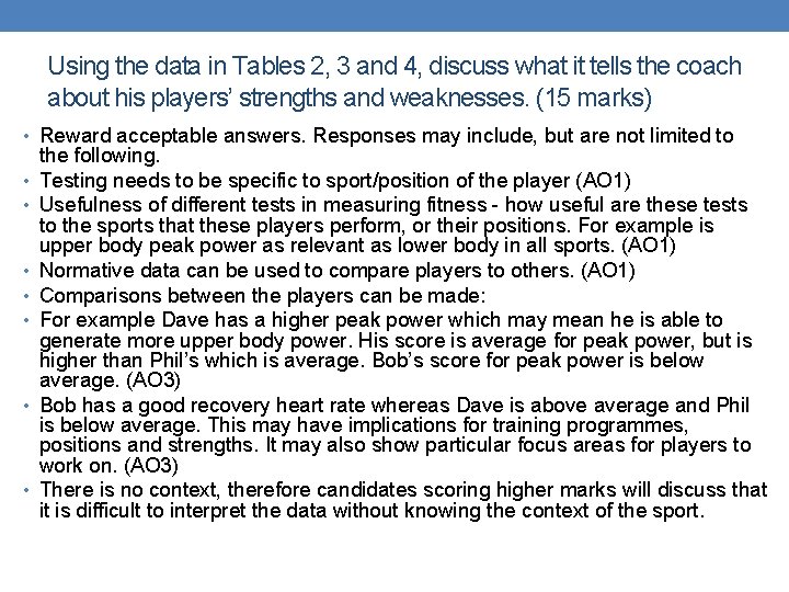 Using the data in Tables 2, 3 and 4, discuss what it tells the