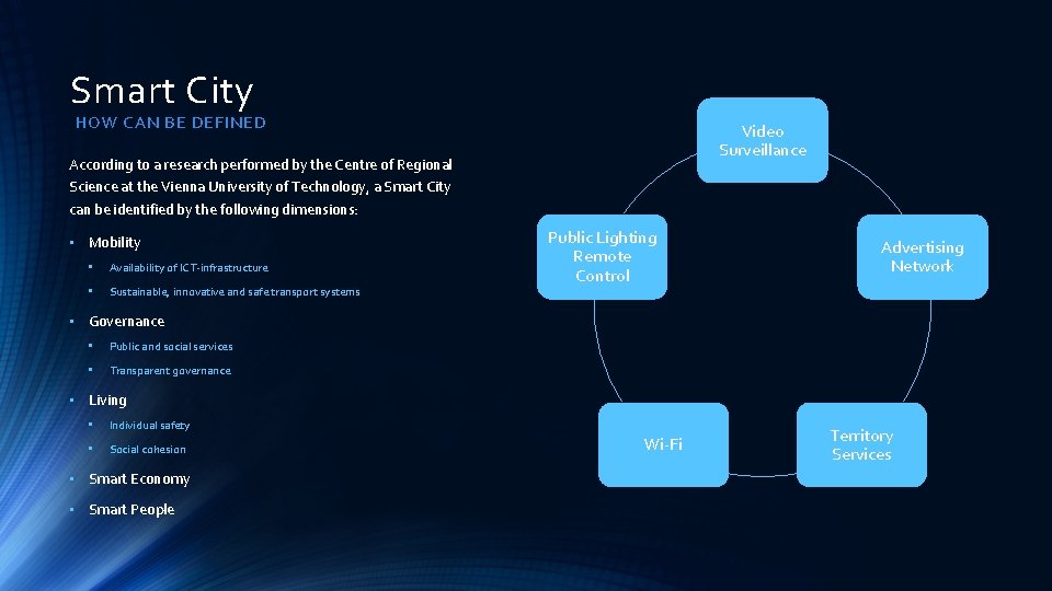 Smart City HOW CAN BE DEFINED Video Surveillance According to a research performed by Smart City HOW CAN BE DEFINED Video Surveillance According to a research performed by
