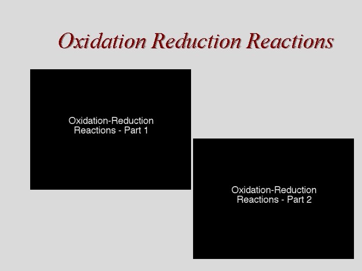Oxidation Reduction Reactions 