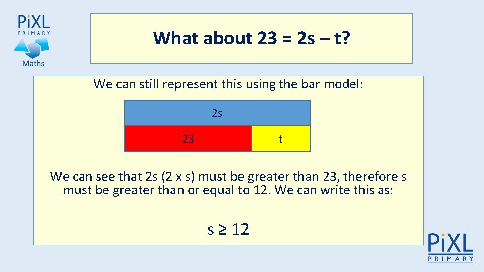 What about 23 = 2 s – t? We can still represent this using