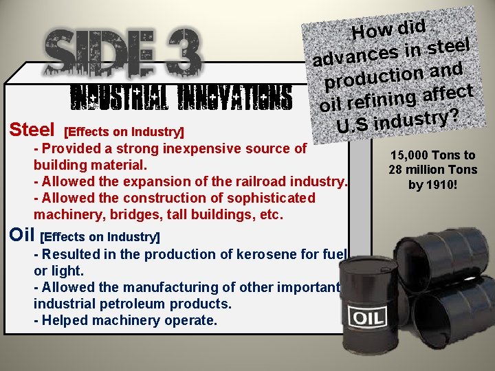 Industrial Innovations Steel [Effects on Industry] How did l e e t s n