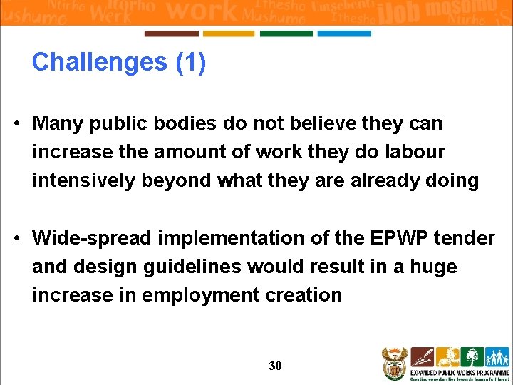 Challenges (1) • Many public bodies do not believe they can increase the amount