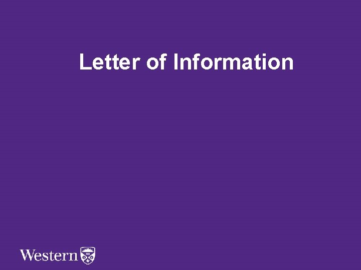 Letter of Information 