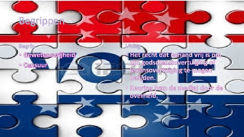 Begrippen • Gewetensvrijheid • Censuur • Het recht dat iemand vrij is om zijn Begrippen • Gewetensvrijheid • Censuur • Het recht dat iemand vrij is om zijn