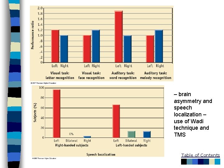 – brain asymmetry and speech localization – use of Wadi technique and TMS Table