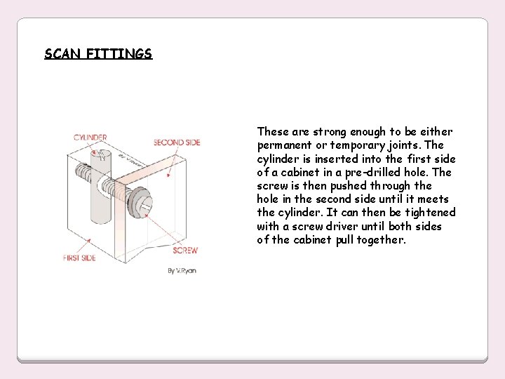 SCAN FITTINGS These are strong enough to be either permanent or temporary joints. The