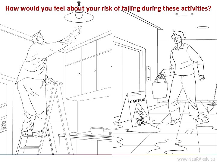 How would you feel about your risk of falling during these activities? 
