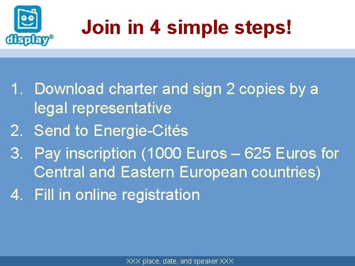 Join in 4 simple steps! 1. Download charter and sign 2 copies by a