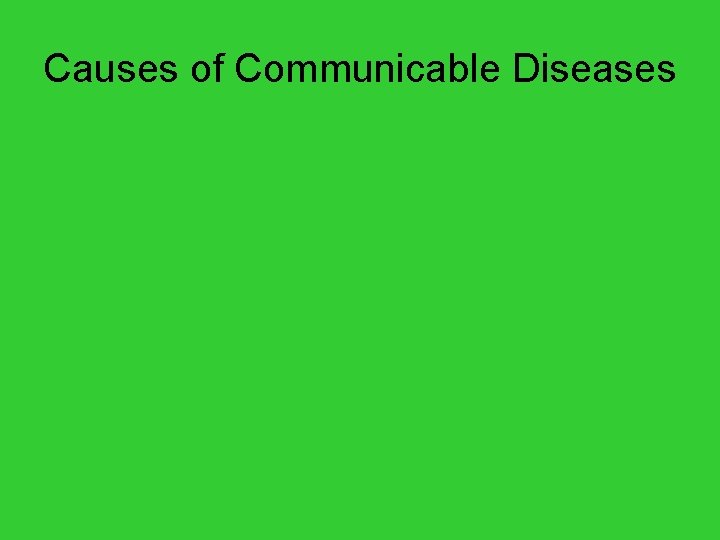 Causes of Communicable Diseases 