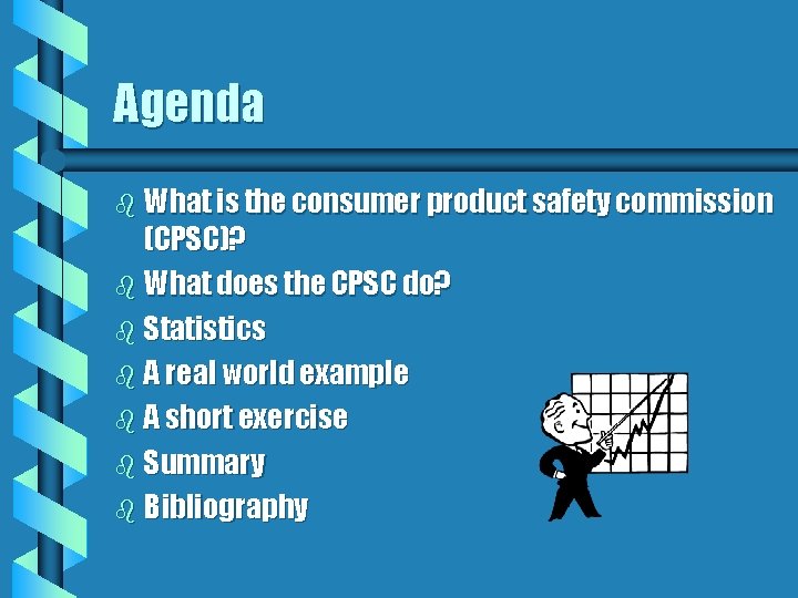 Agenda b What is the consumer product safety commission (CPSC)? b What does the