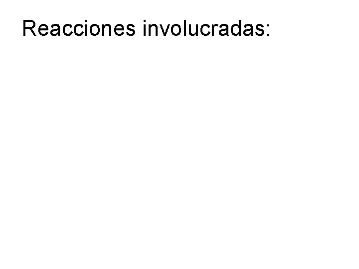 Reacciones involucradas: 