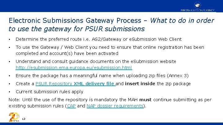 Electronic Submissions Gateway Process – What to do in order to use the gateway