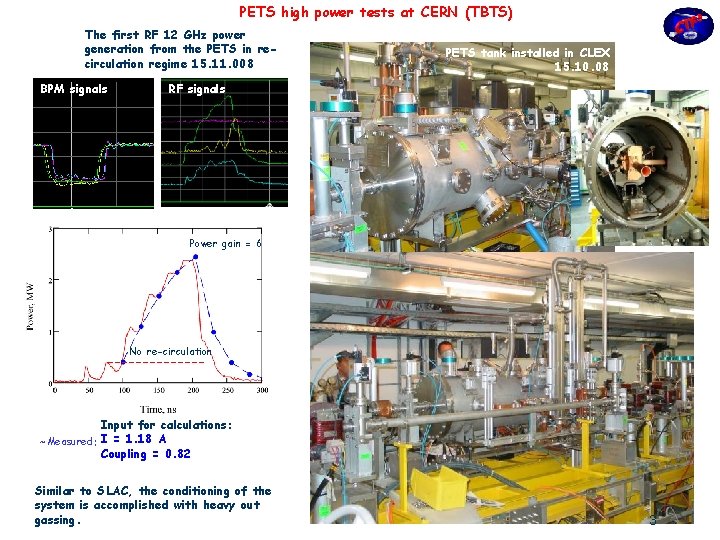 PETS high power tests at CERN (TBTS) The first RF 12 GHz power generation