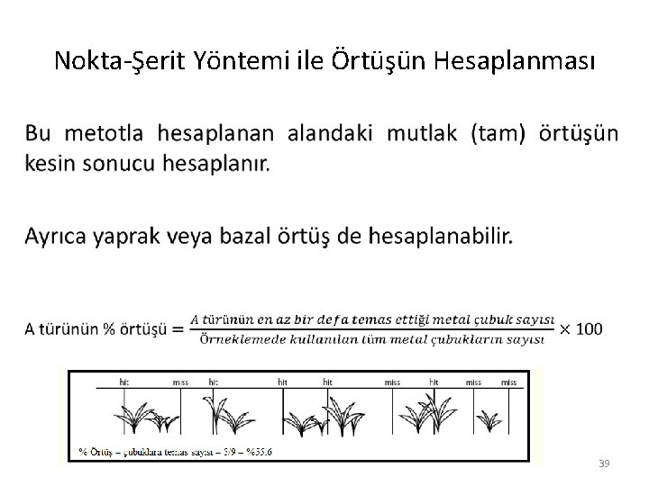 Nokta-Şerit Yöntemi ile Örtüşün Hesaplanması • 39 