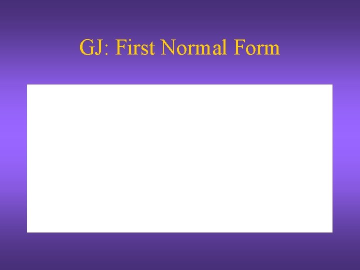 GJ: First Normal Form 