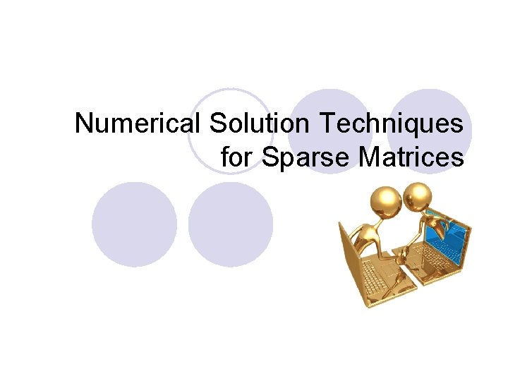 Numerical Solution Techniques for Sparse Matrices 