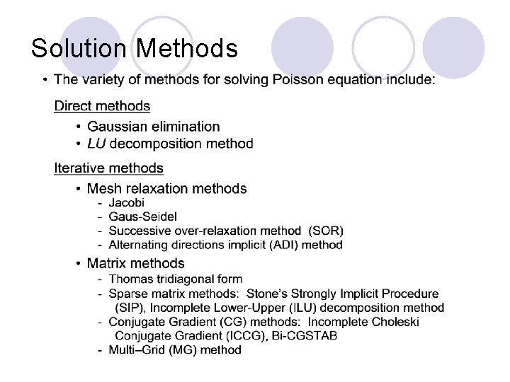 Solution Methods 