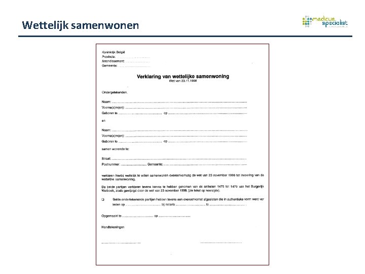 Wettelijk samenwonen 