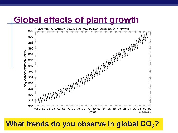 Global effects of plant growth What trends do you observe in global CO 2?