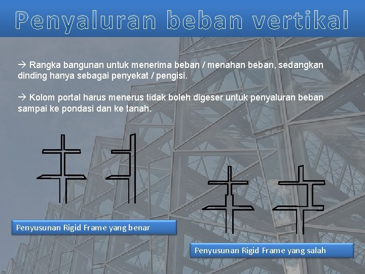 à Rangka bangunan untuk menerima beban / menahan beban, sedangkan dinding hanya sebagai penyekat