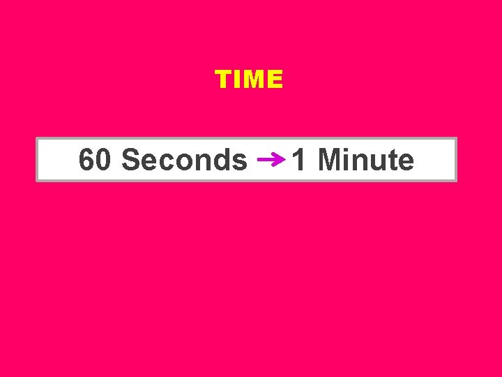 TIME 60 Seconds 1 Minute 