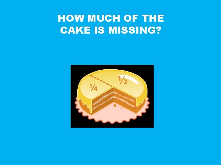 HOW MUCH OF THE CAKE IS MISSING? 