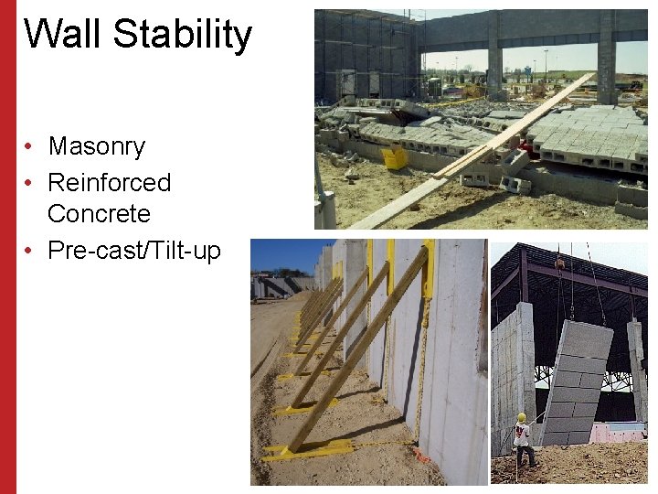 Wall Stability • Masonry • Reinforced Concrete • Pre-cast/Tilt-up 