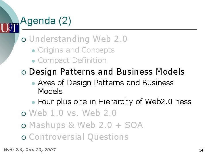 Agenda (2) ¡ Understanding Web 2. 0 l l ¡ Origins and Concepts Compact